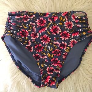 Floral high waisted bikini bottoms